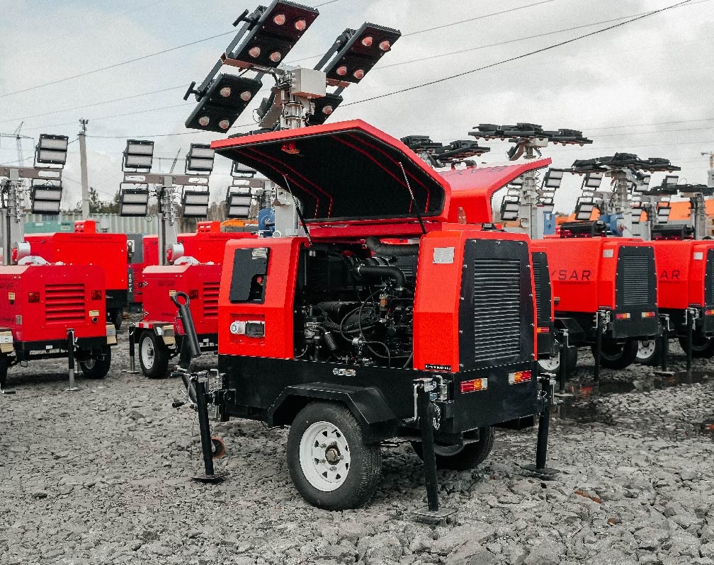 Осветительная мачта BAYSAR DM-16 со встроенным генератором 8 кВт
